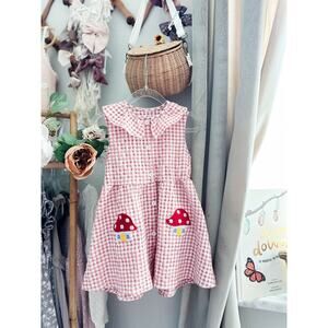 Whimsical Woodland Wanders Gingham Button Front Picnic Dress 3/4